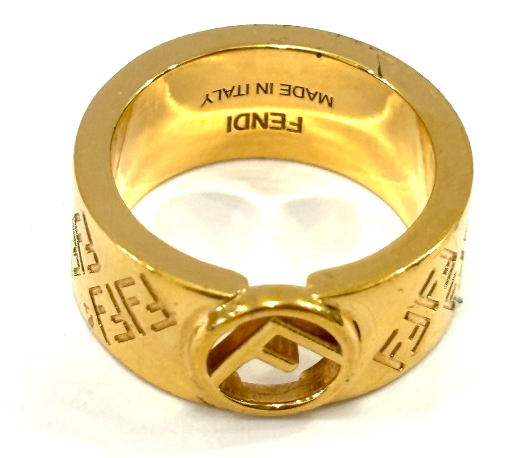 FENDI FF GOLD-TONE BAND RING
