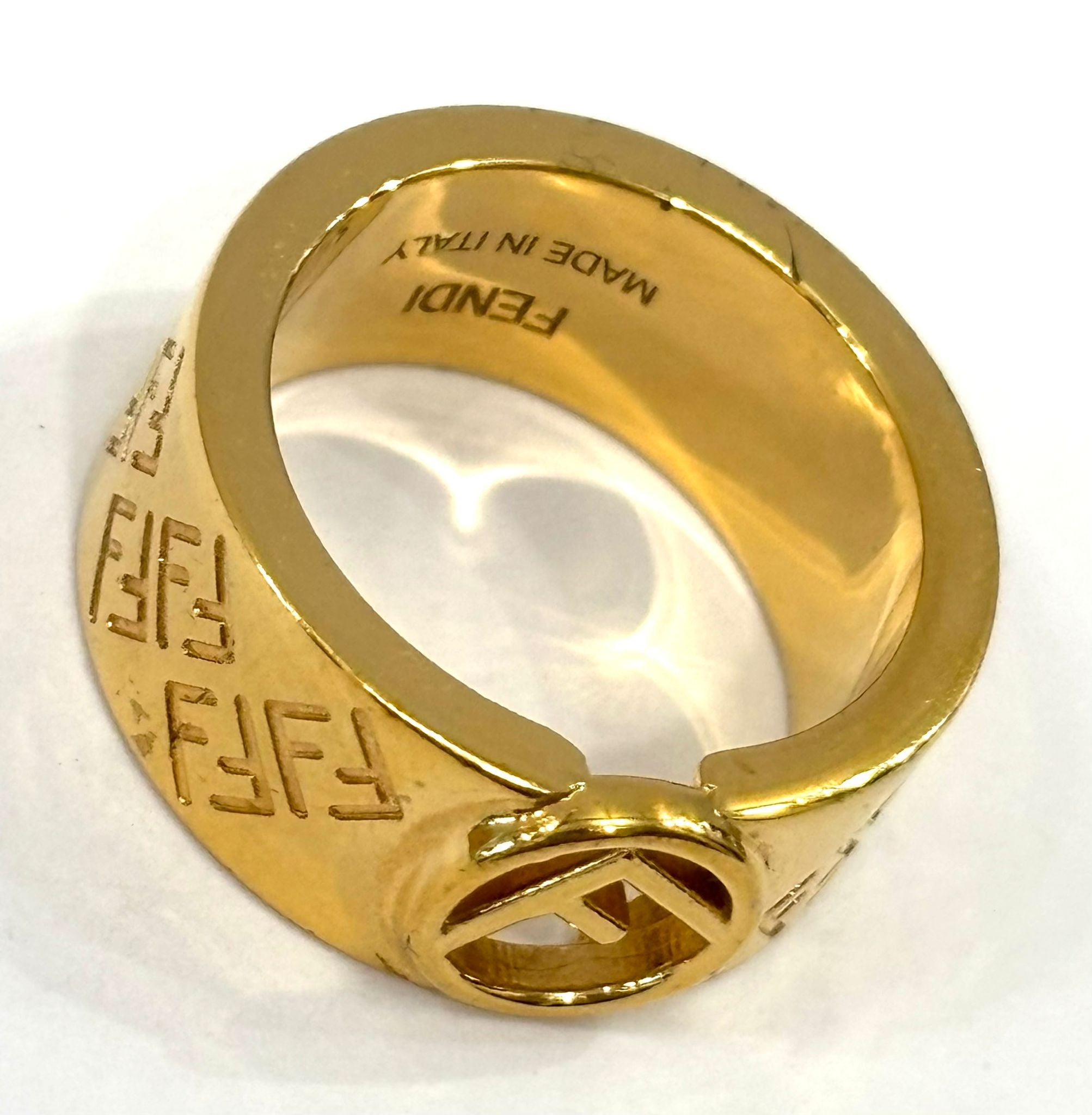 FENDI FF GOLD-TONE BAND RING