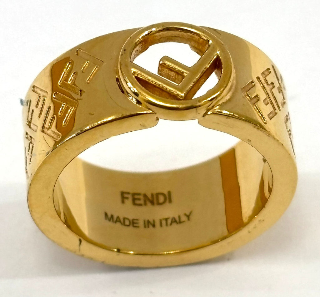 FENDI FF GOLD-TONE BAND RING