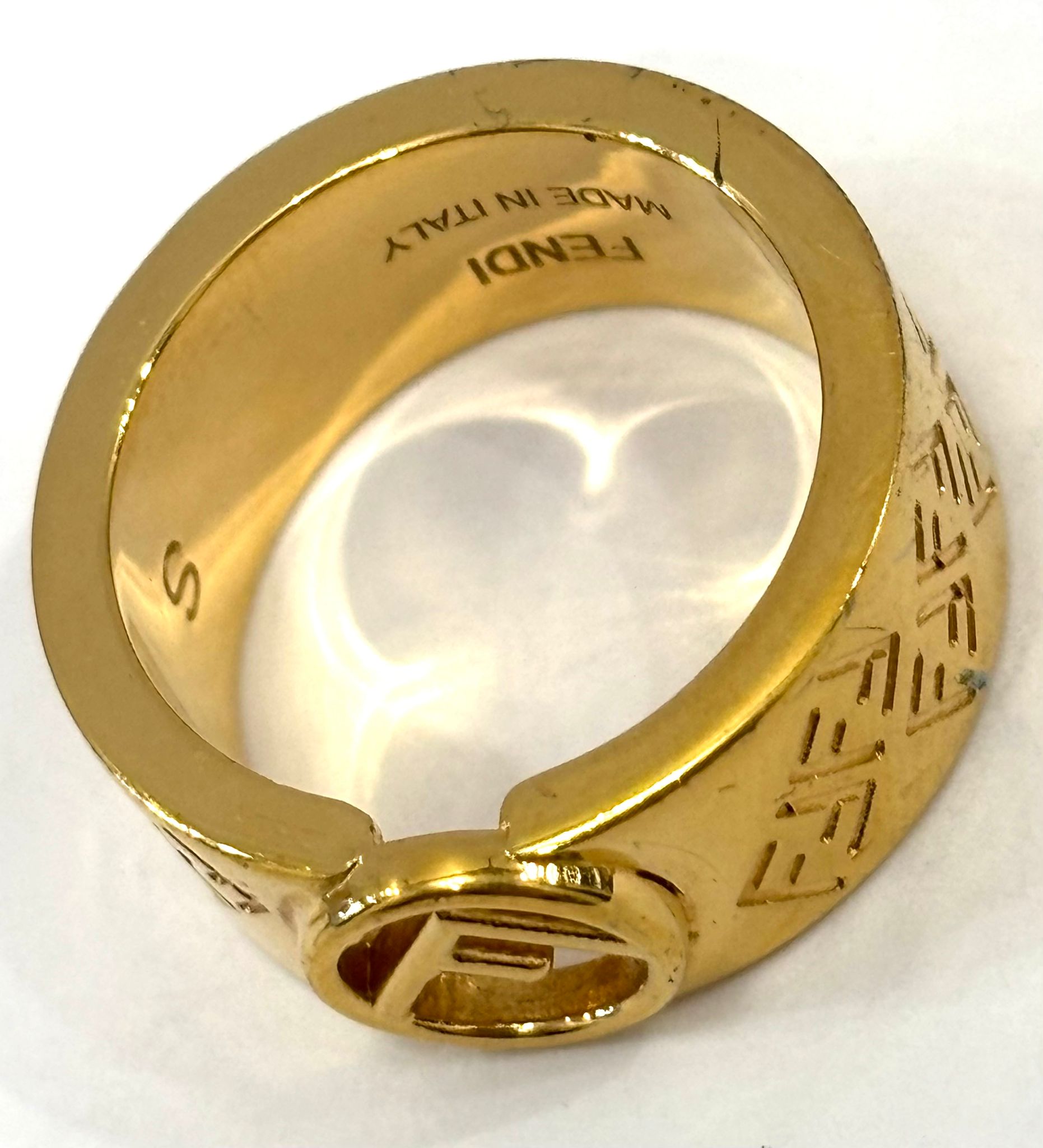 FENDI FF GOLD-TONE BAND RING