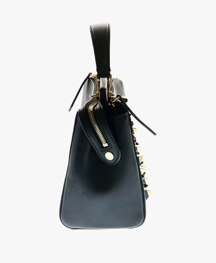 FENDI STUDDED DOTCOM TWO WAY LEATHER BAG