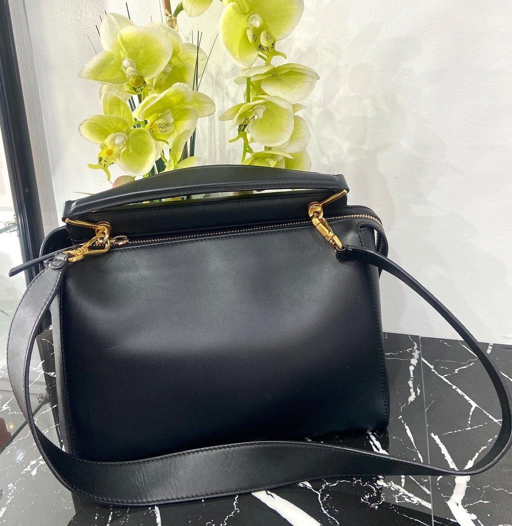 FENDI STUDDED DOTCOM TWO WAY LEATHER BAG