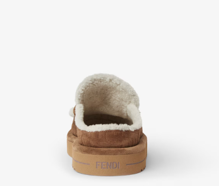 FENDI WOMEN'S APRES CHIC FF SHEARLING LINED MULES