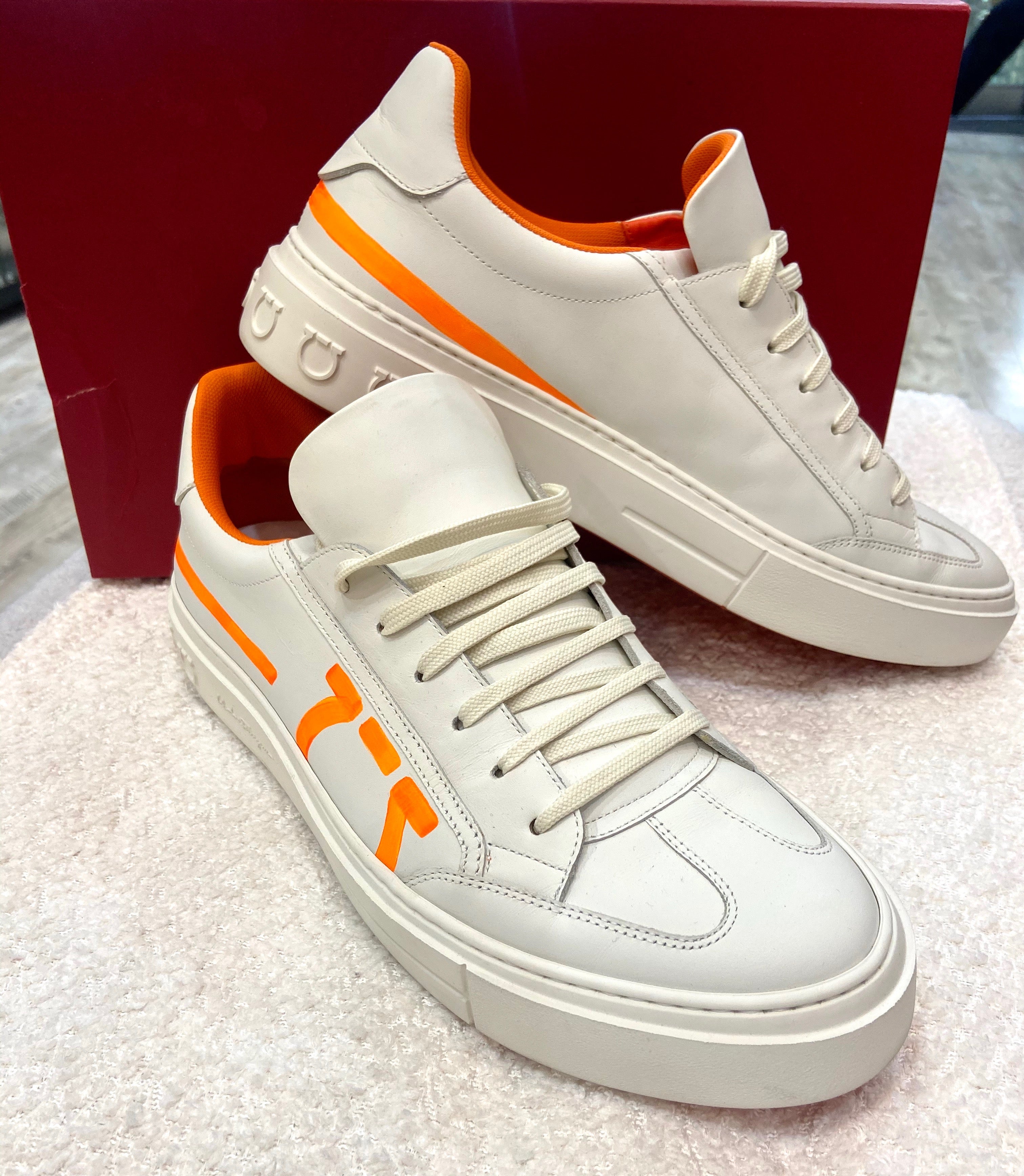 SALVATORE FERRAGAMO ARWIN CALFSKIN LEATHER SNEAKERS