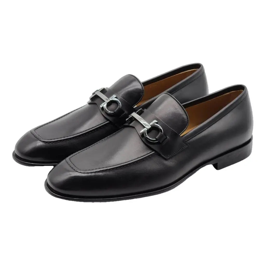 SALVATORE FERRAGAMO PAVIA GANCINI LEATHER LOAFERS
