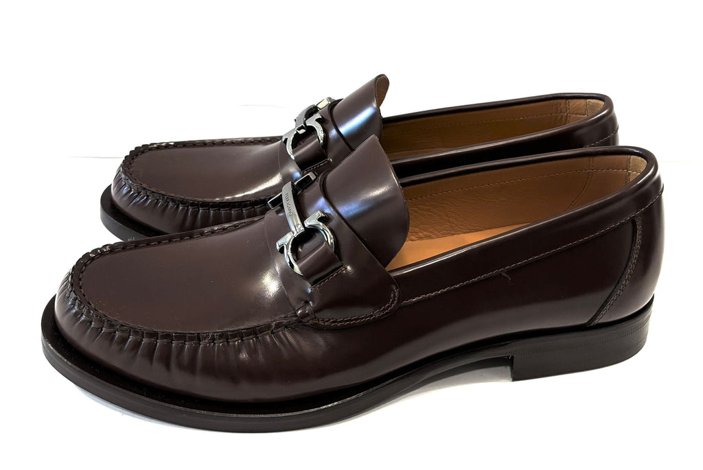 FERRAGAMO FORT FORT ROYALE GANCINI CALFSKIN LEATHER LOAFERS