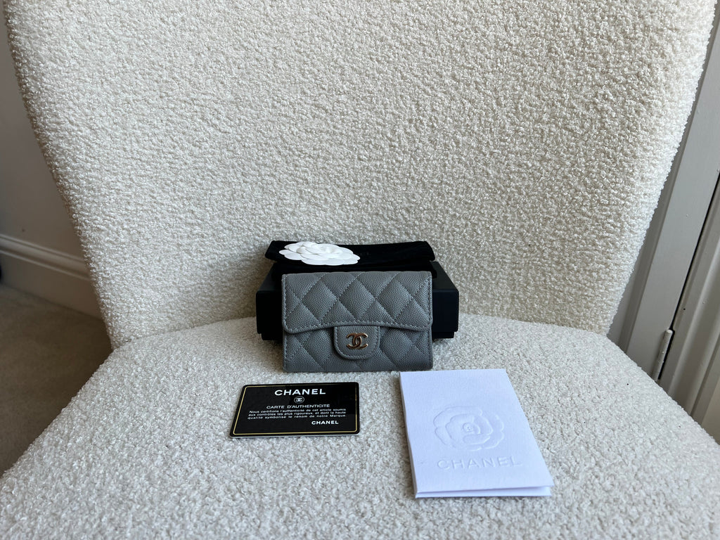 Chanel Grey Caviar  Holder with Pale Gold Hardware (RRP £520)
