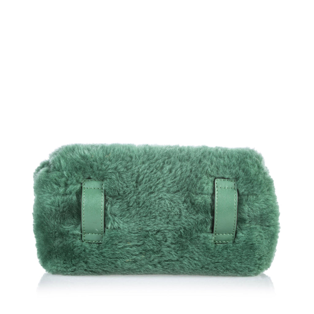 Fendi Sea Green Shearling Convertible 2 in 1 Crossbody / Belt Bag