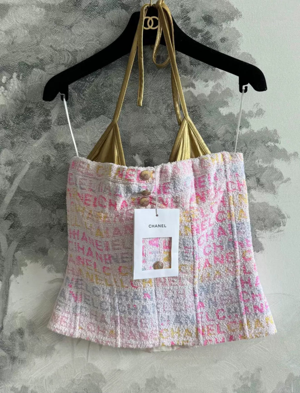 Chanel 24C Multicolor cotton tweed top