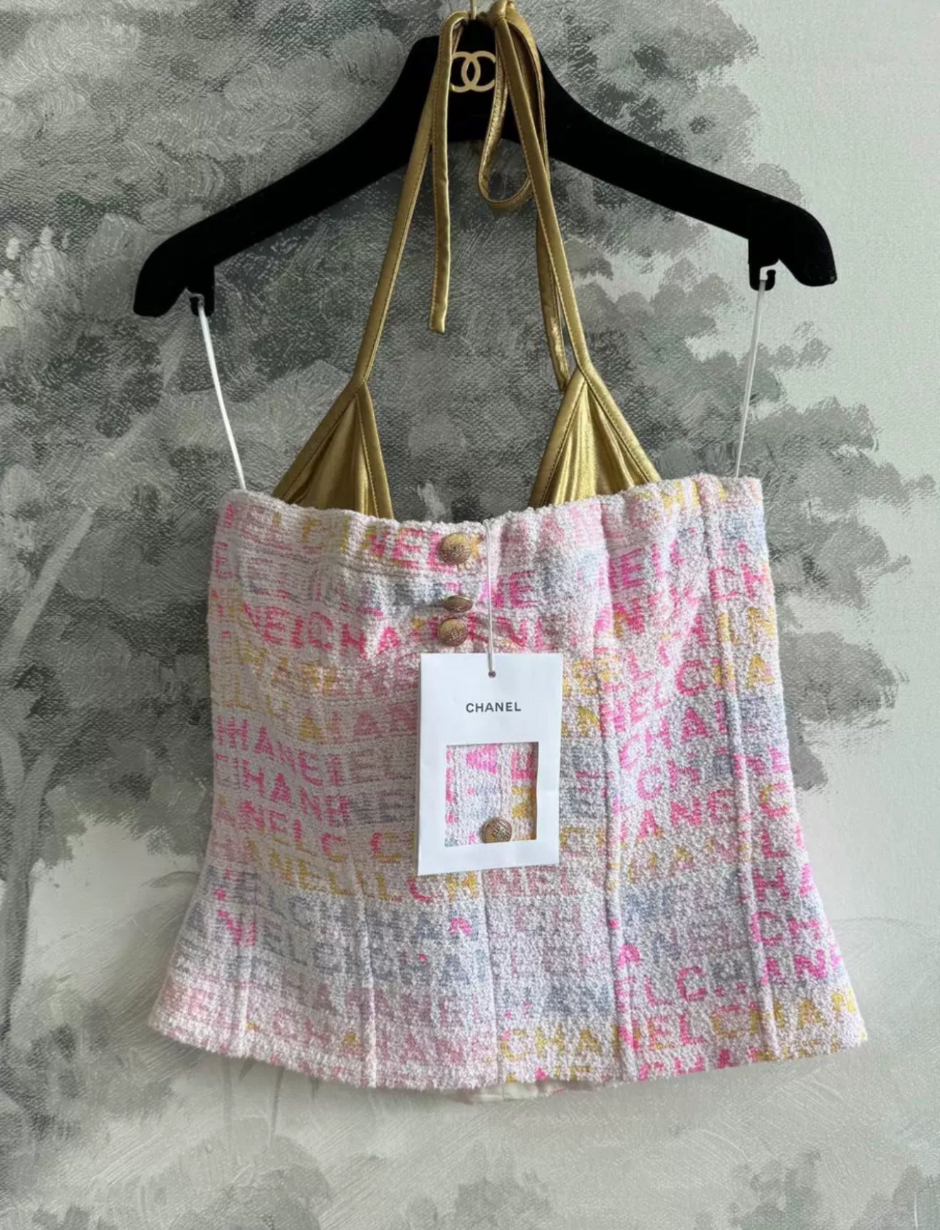 Chanel 24C Multicolor cotton tweed top