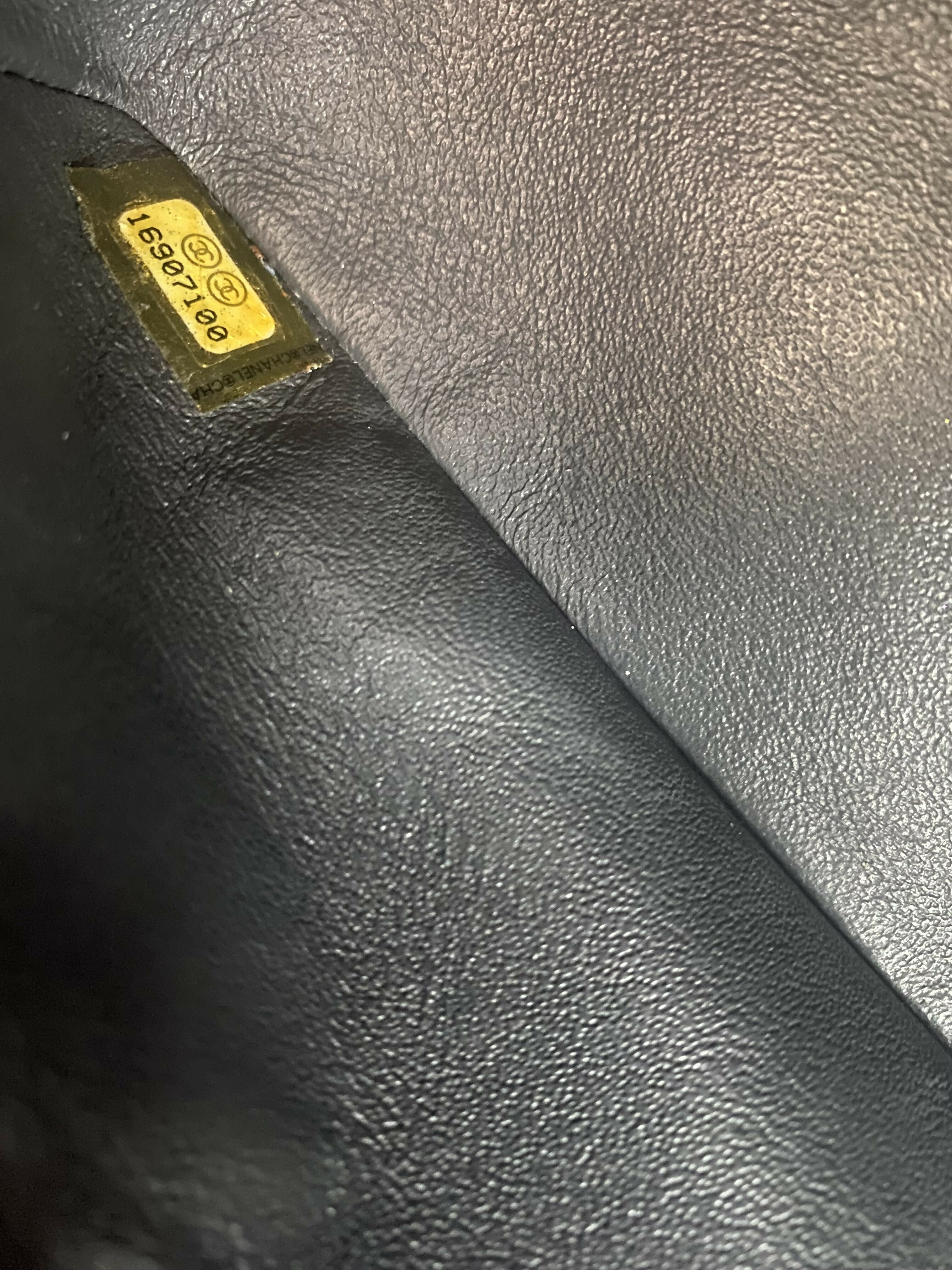Chanel Medium Dark Green Straited Patent Leather Double Flap Timeless Classic Bag SHW
