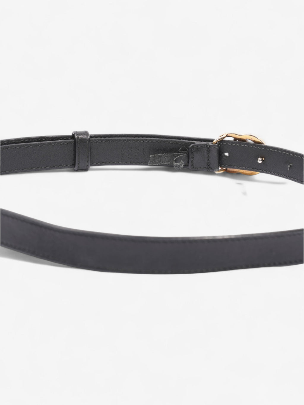 Gucci GG Marmont Thin Belt Black / Gold Leather 70cm / 28"