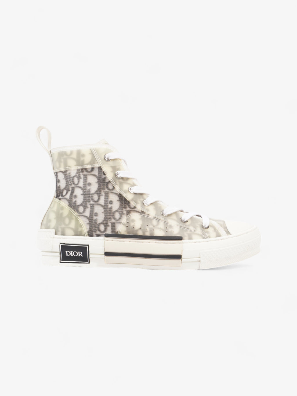 Christian Dior B23 High Top  White / Grey Oblique  Mesh EU 40 UK 7