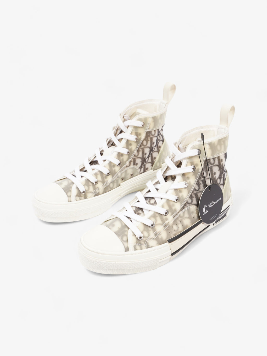 Christian Dior B23 High Top  White / Grey Oblique  Mesh EU 40 UK 7