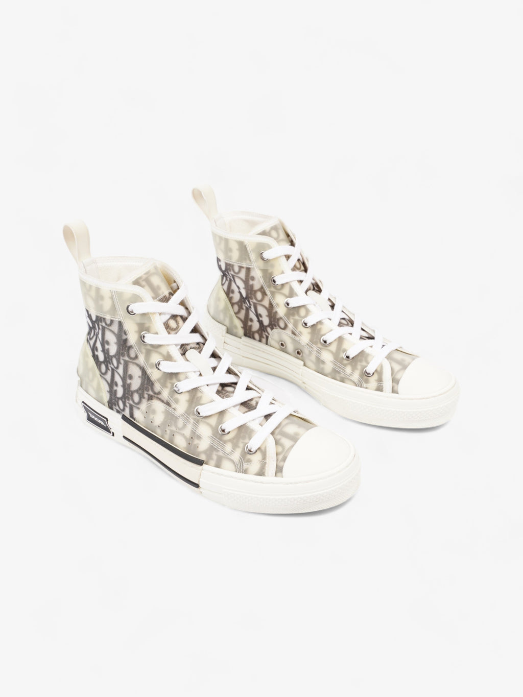 Christian Dior B23 High Top  White / Grey Oblique  Mesh EU 40 UK 7