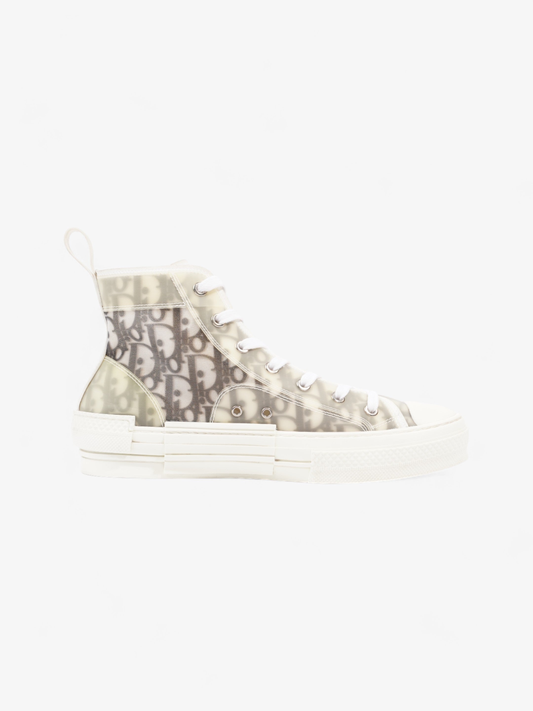 Christian Dior B23 High Top  White / Grey Oblique  Mesh EU 40 UK 7