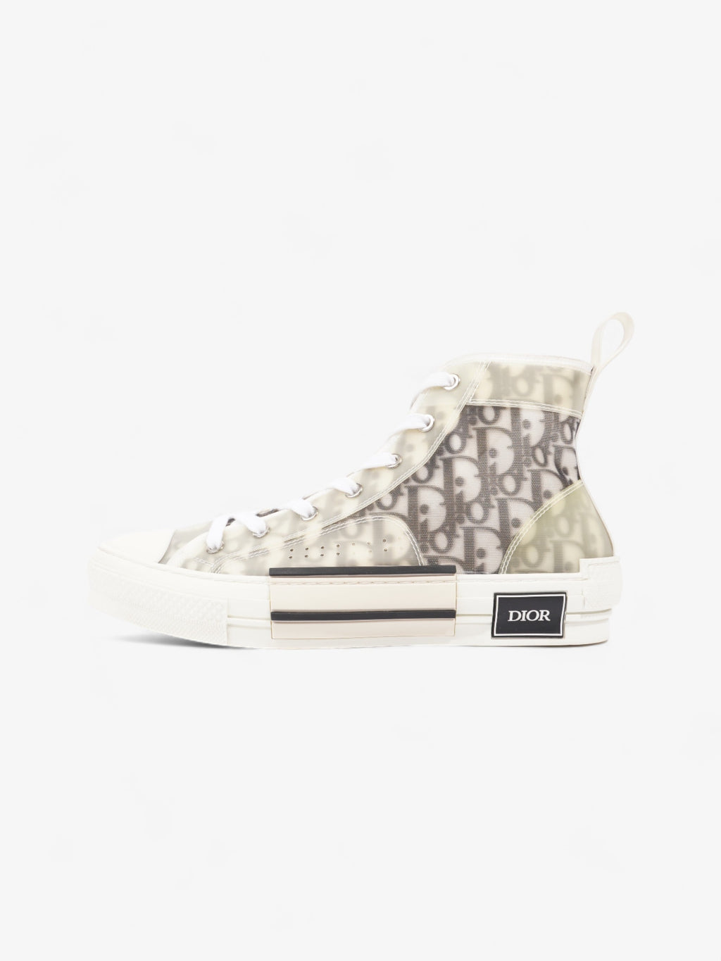 Christian Dior B23 High Top  White / Grey Oblique  Mesh EU 40 UK 7