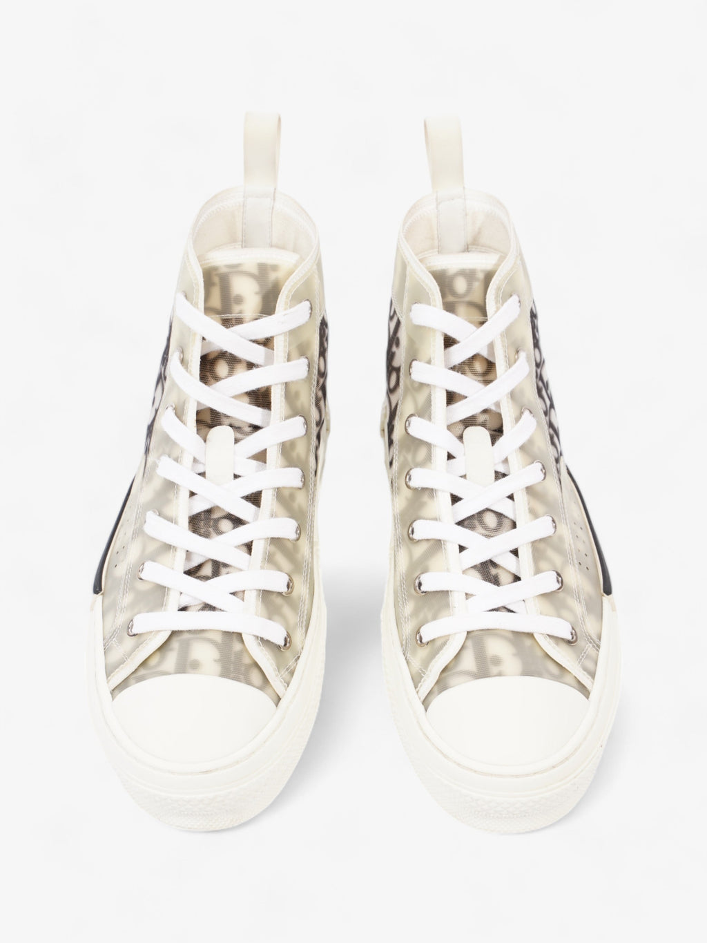Christian Dior B23 High Top  White / Grey Oblique  Mesh EU 40 UK 7