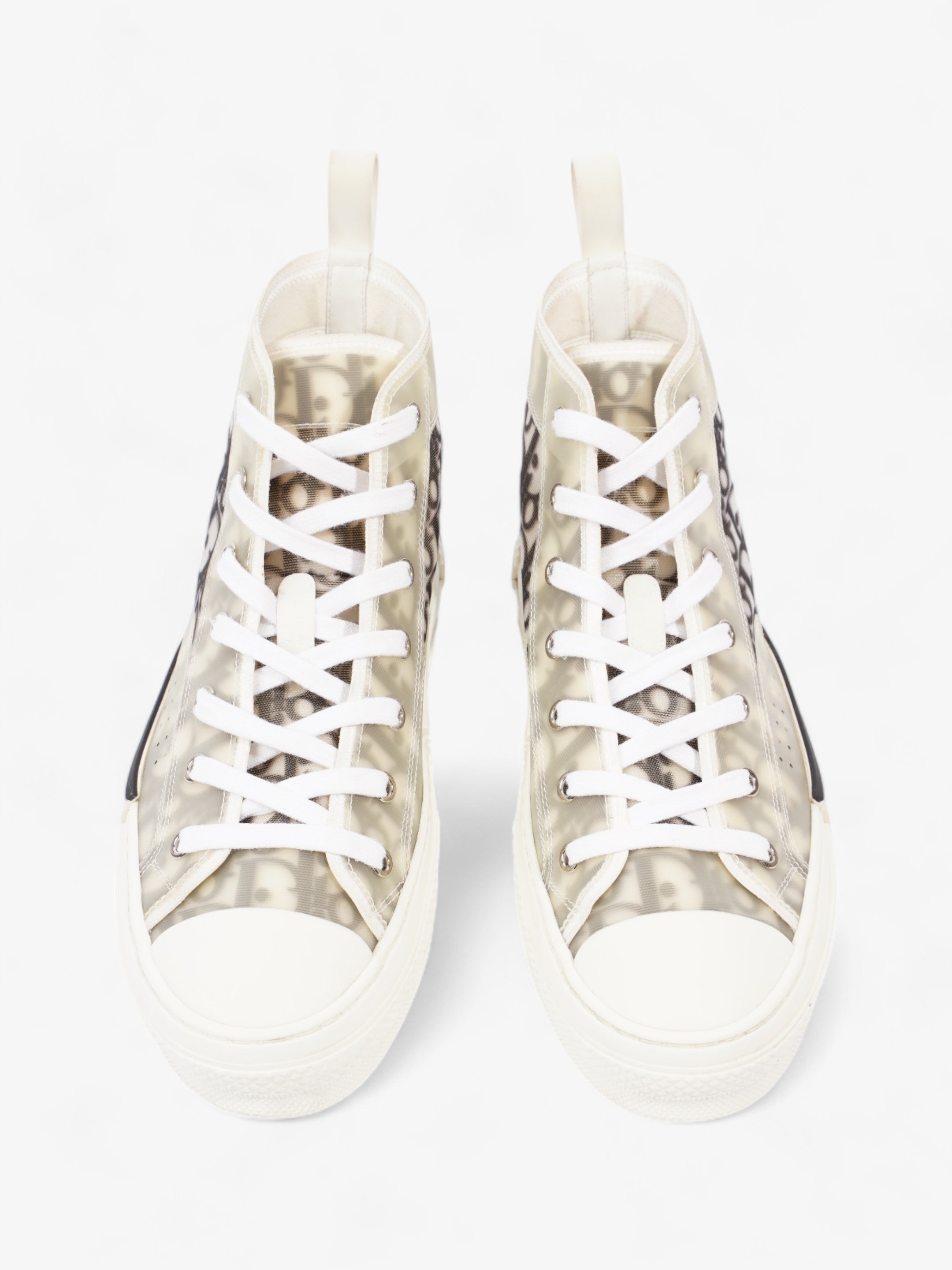 Christian Dior B23 High Top  White / Grey Oblique  Mesh EU 40 UK 7