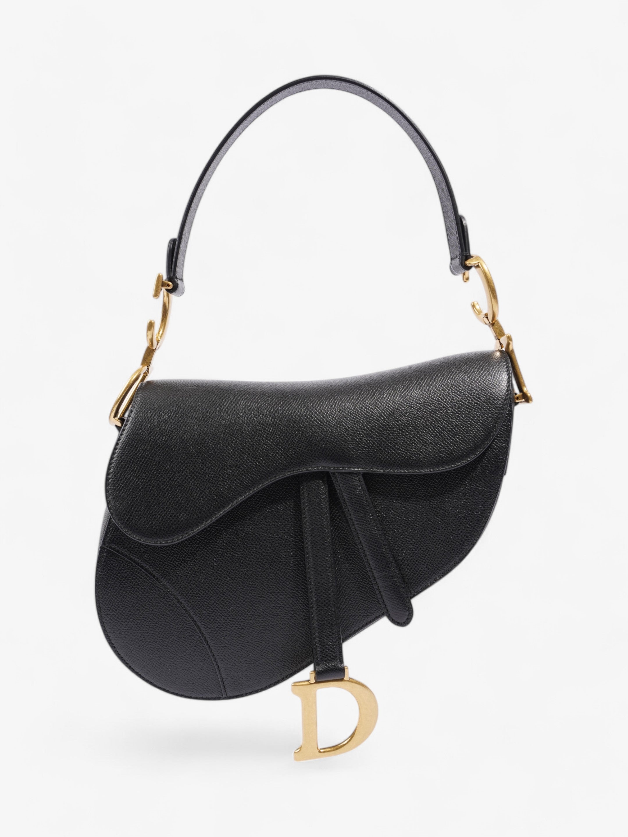 Christian Dior Saddle Bag Black Calfskin Leather