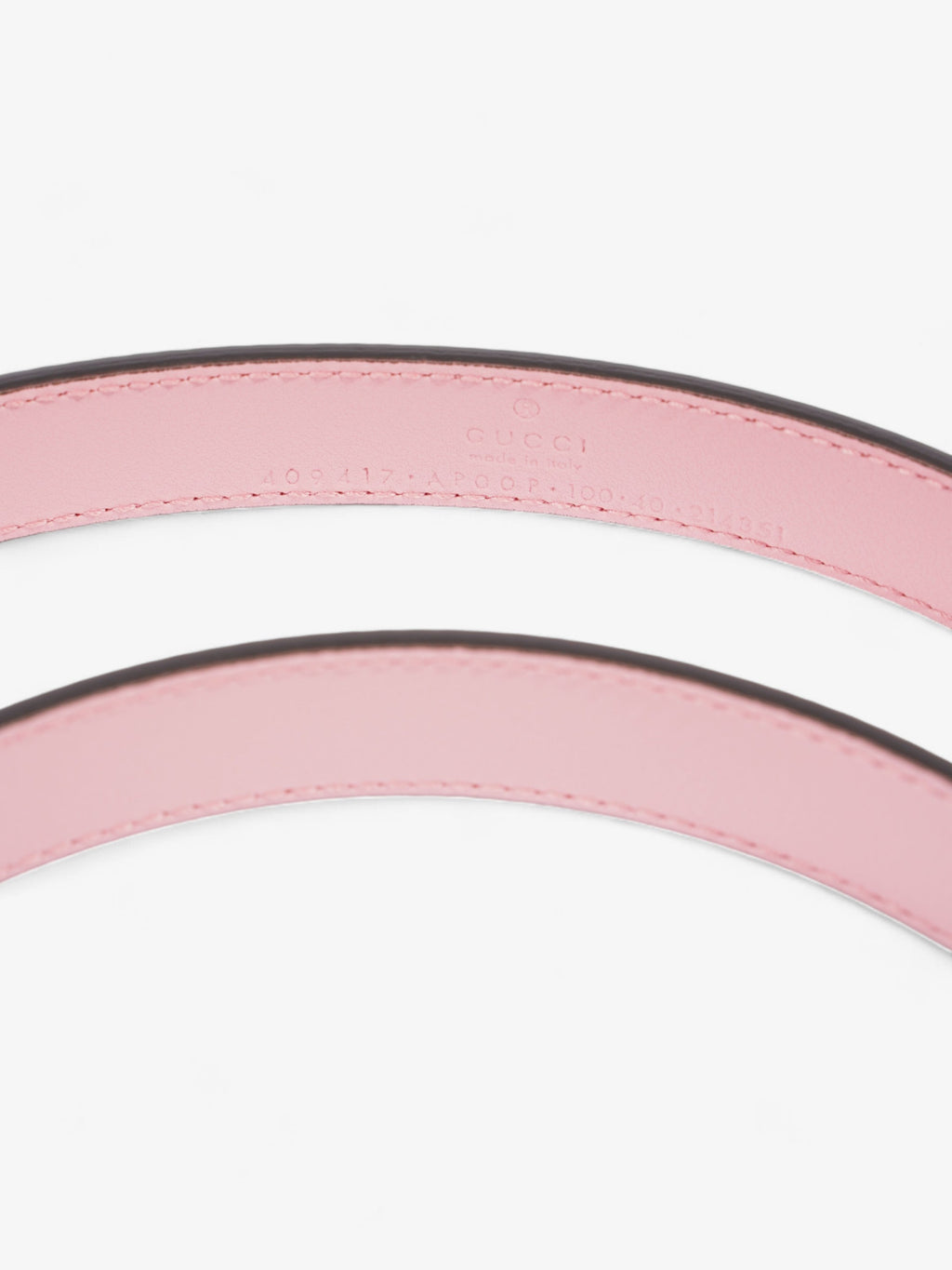 Gucci GG Marmont Thin Belt Pink / Silver Leather 100cm/ 95"