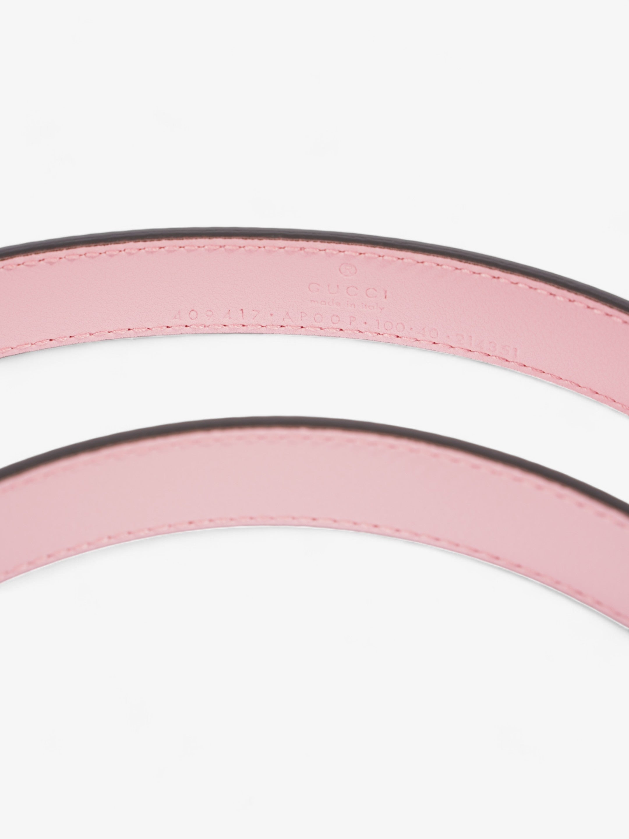Gucci GG Marmont Thin Belt Pink / Silver Leather 100cm/ 95"