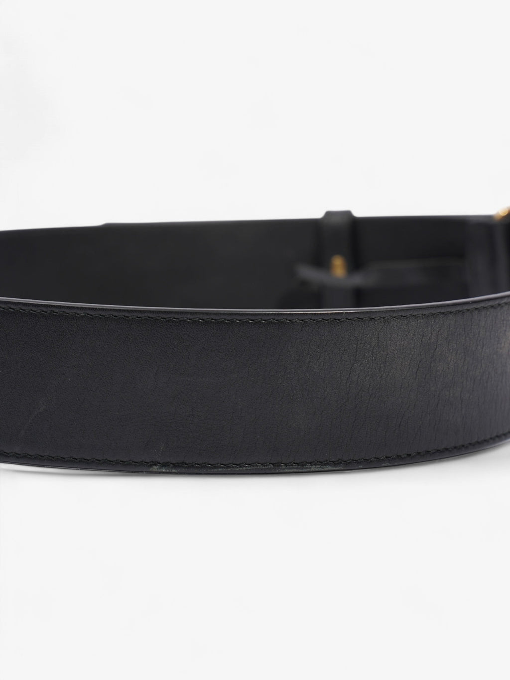 Gucci GG Marmont Wide Belt Black / Gold Leather 80cm / 32"
