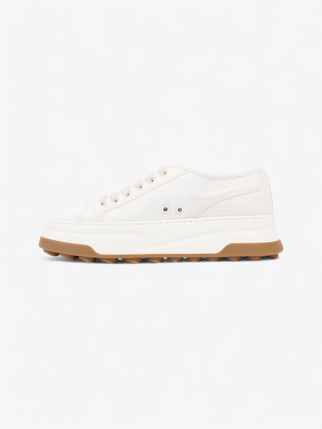 Gucci GG Tennis 1977 Platform Sneakers White  / Cream Canvas EU 41 UK 7