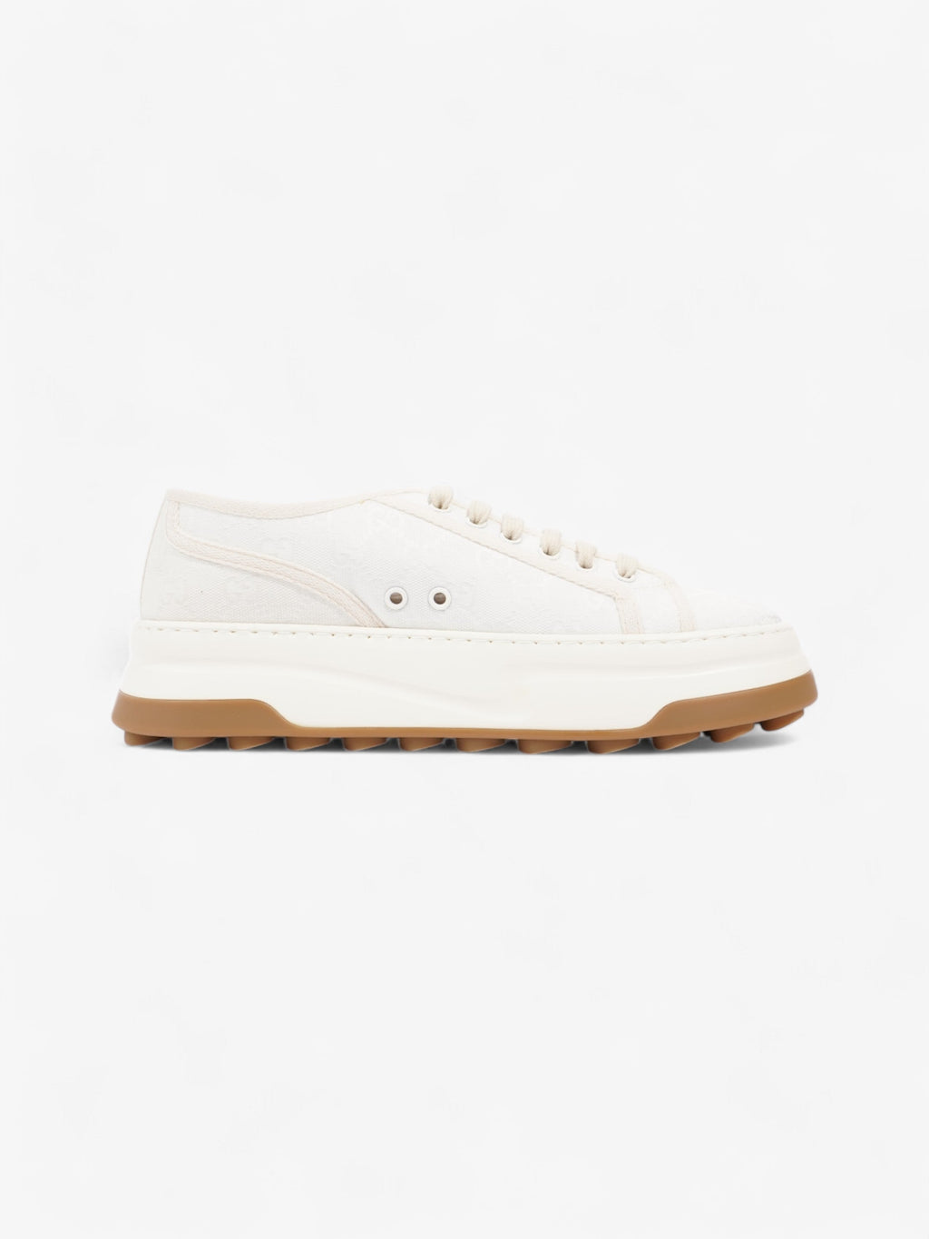 Gucci GG Tennis 1977 Platform Sneakers White  / Cream Canvas EU 41 UK 7