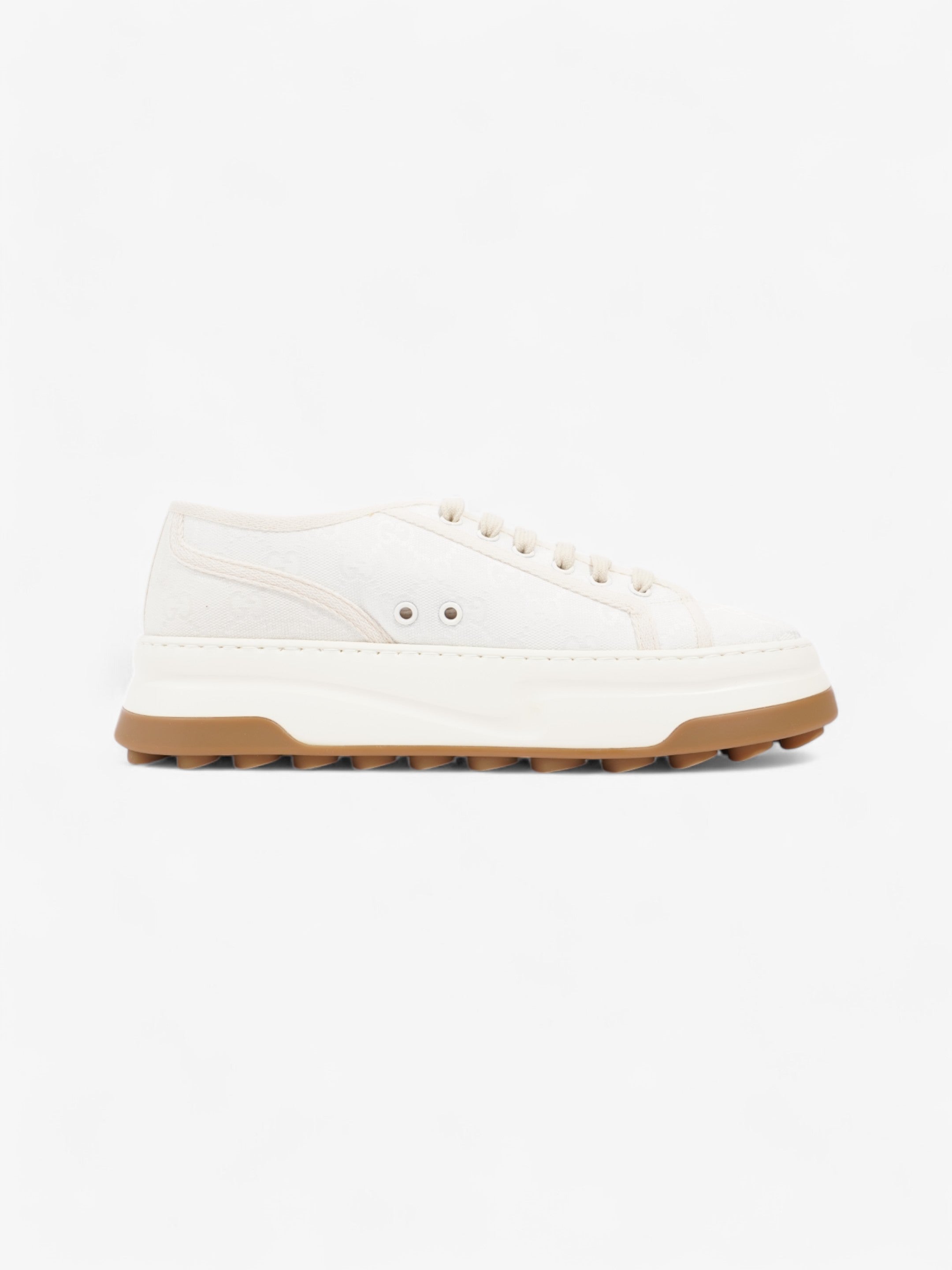 Gucci GG Tennis 1977 Platform Sneakers White  / Cream Canvas EU 41 UK 7