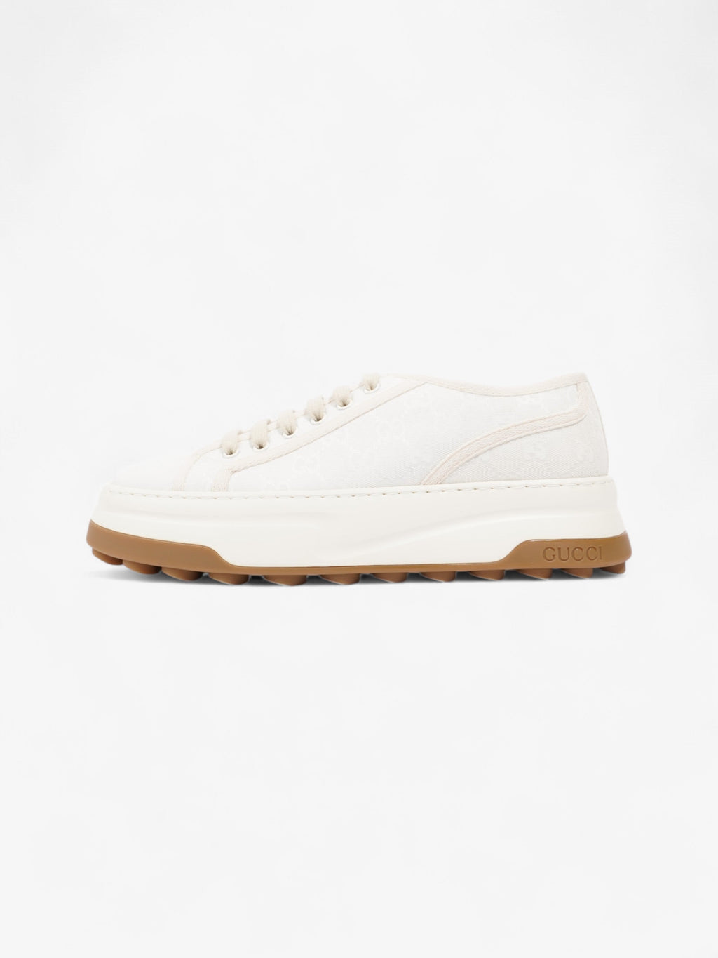 Gucci GG Tennis 1977 Platform Sneakers White  / Cream Canvas EU 41 UK 7