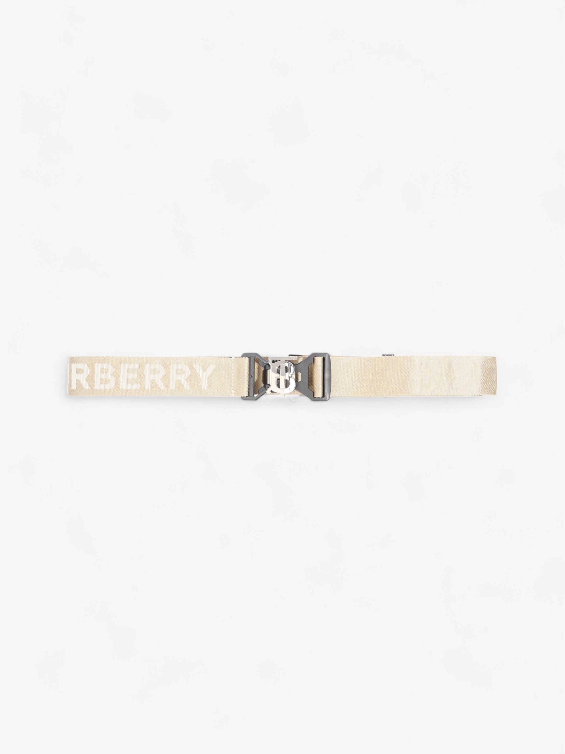 Burberry TB Sport Clip Belt Beige / Black Canvas 100cm 40"