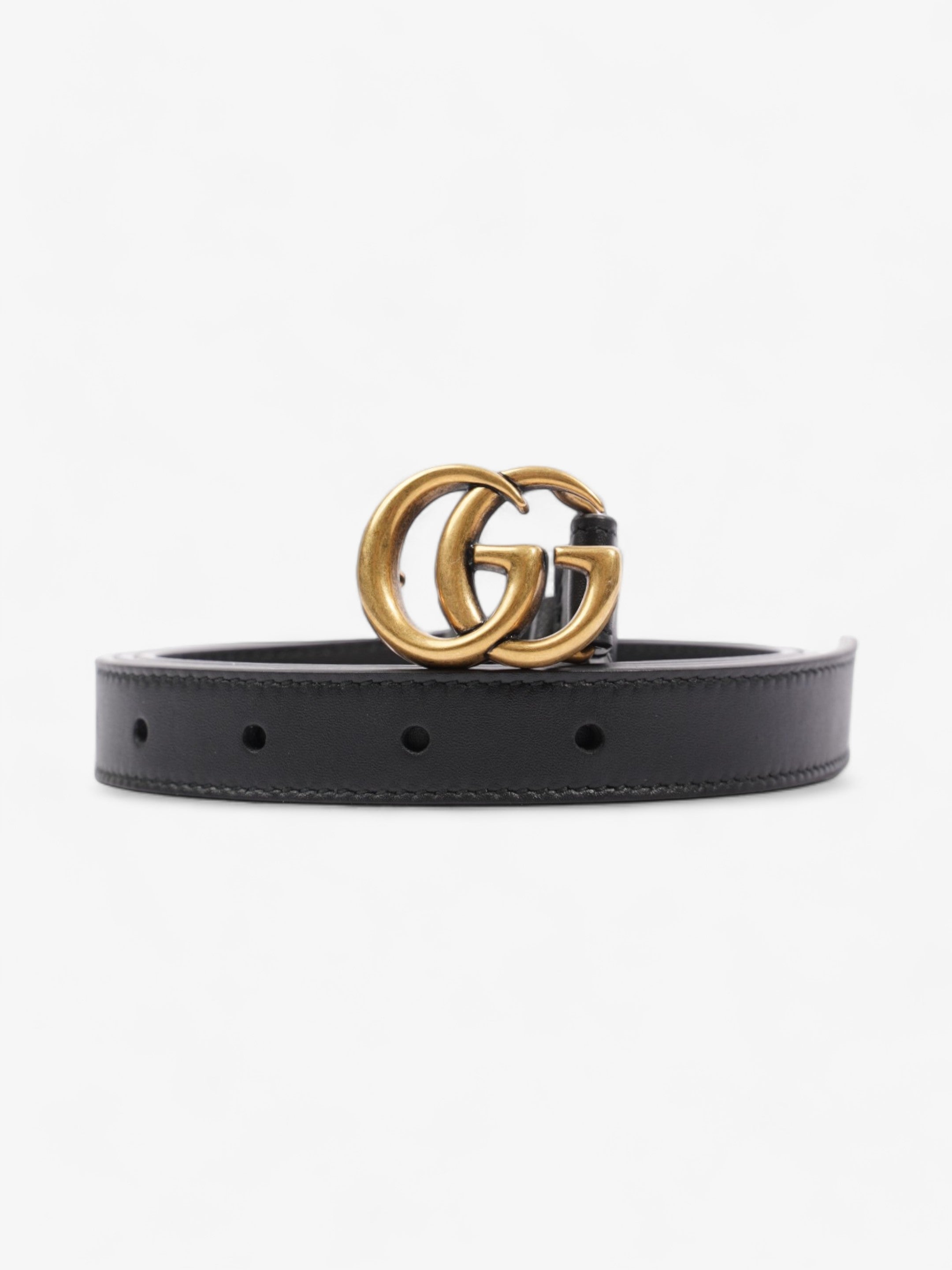 Gucci GG Marmont Thin Belt Black Leather 95cm / 38"