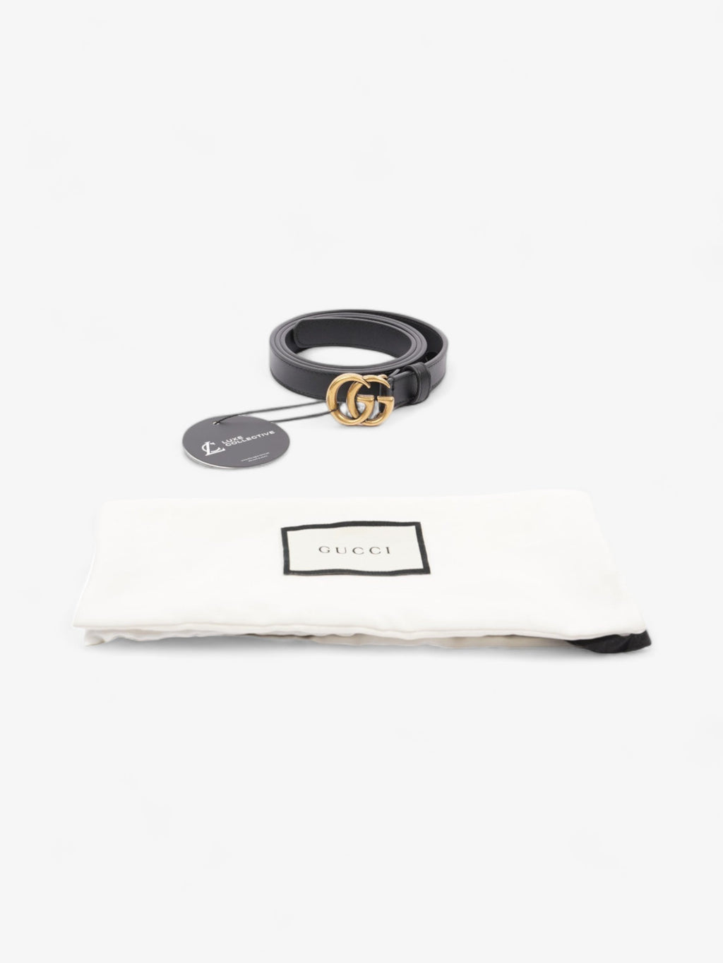 Gucci GG Marmont Thin Belt Black Leather 95cm / 38"
