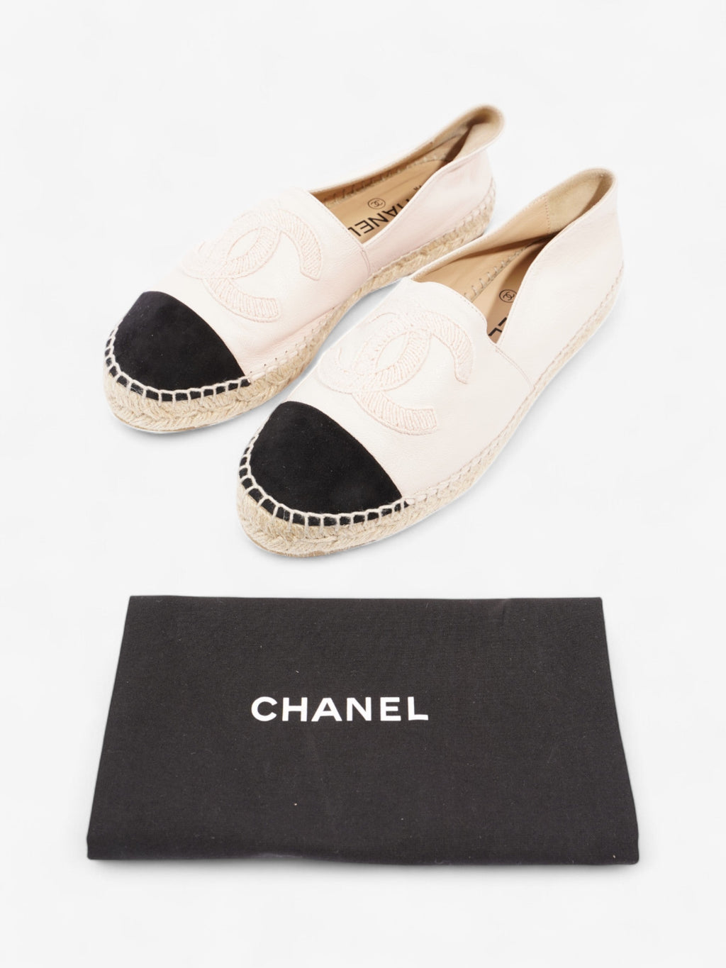 Chanel Espadrilles Pink / Black Leather EU 38 UK 5