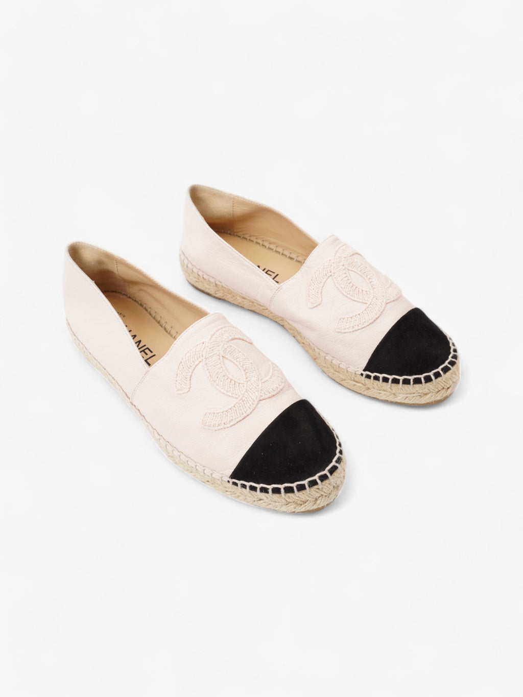 Chanel Espadrilles Pink / Black Leather EU 38 UK 5