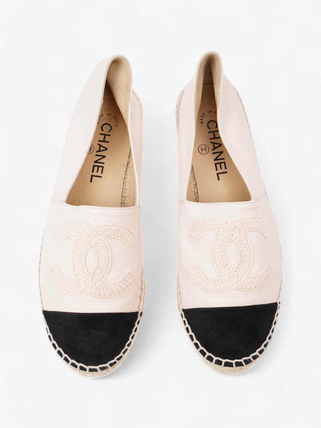 Chanel Espadrilles Pink / Black Leather EU 38 UK 5
