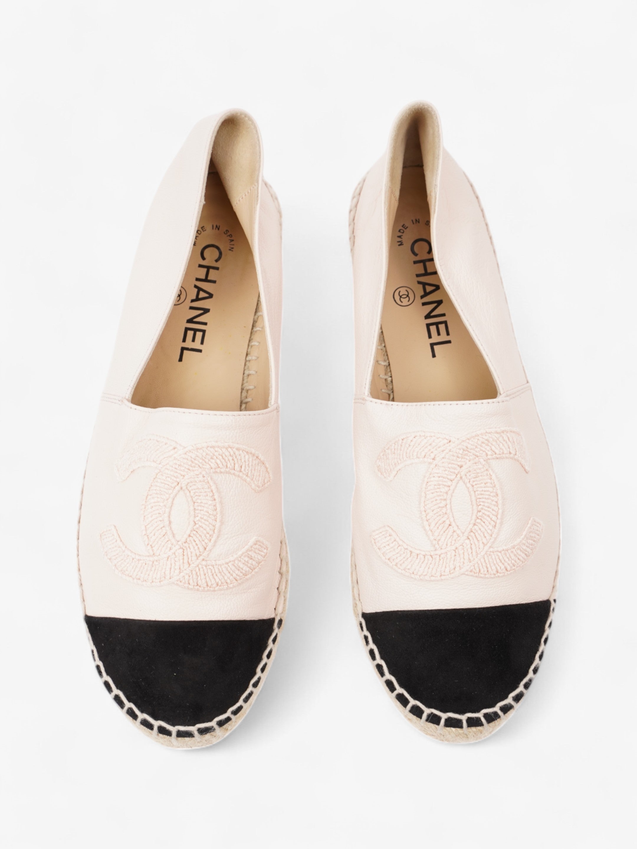 Chanel Espadrilles Pink / Black Leather EU 38 UK 5