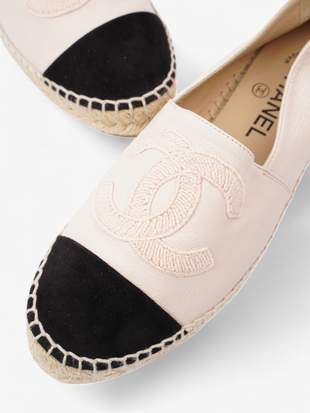Chanel Espadrilles Pink / Black Leather EU 38 UK 5