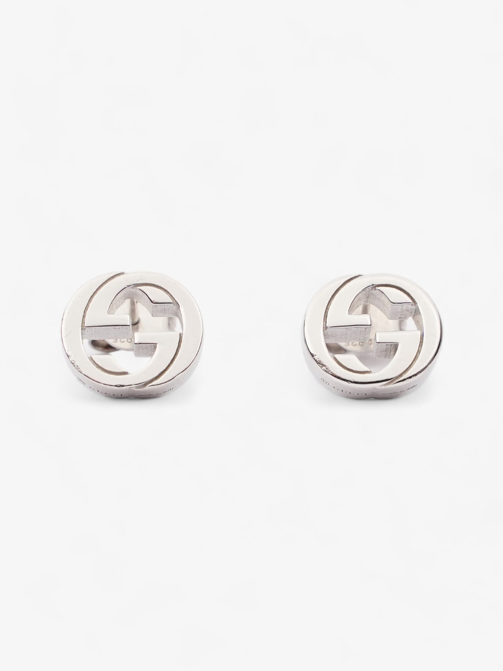 Gucci Interlocking Earrings Silver Silver Sterling