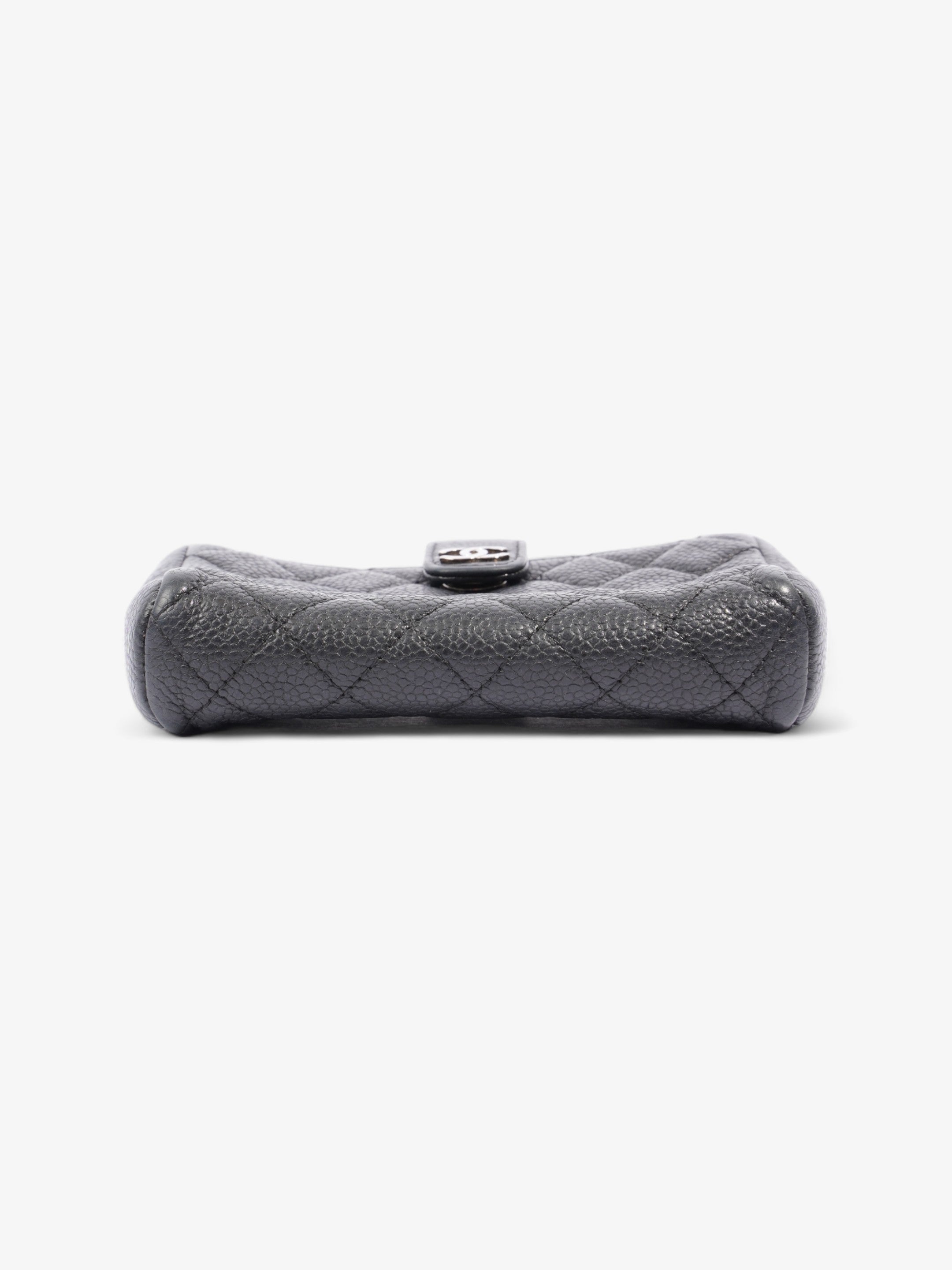 Chanel Interlocking CC Logo Coin Purse Black Caviar Leather