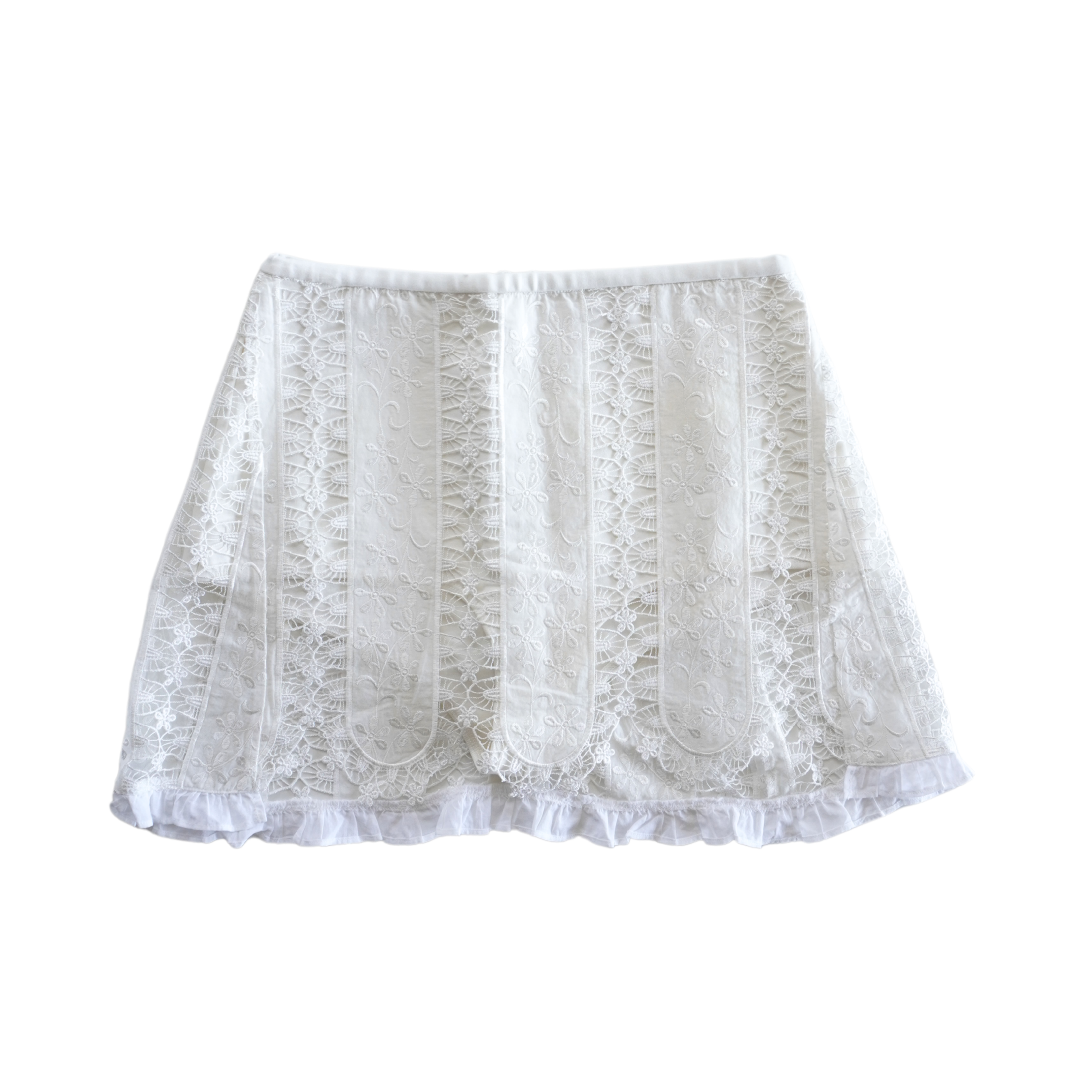 For Love & Lemons Floral Lace Mini Skirt - Women's M