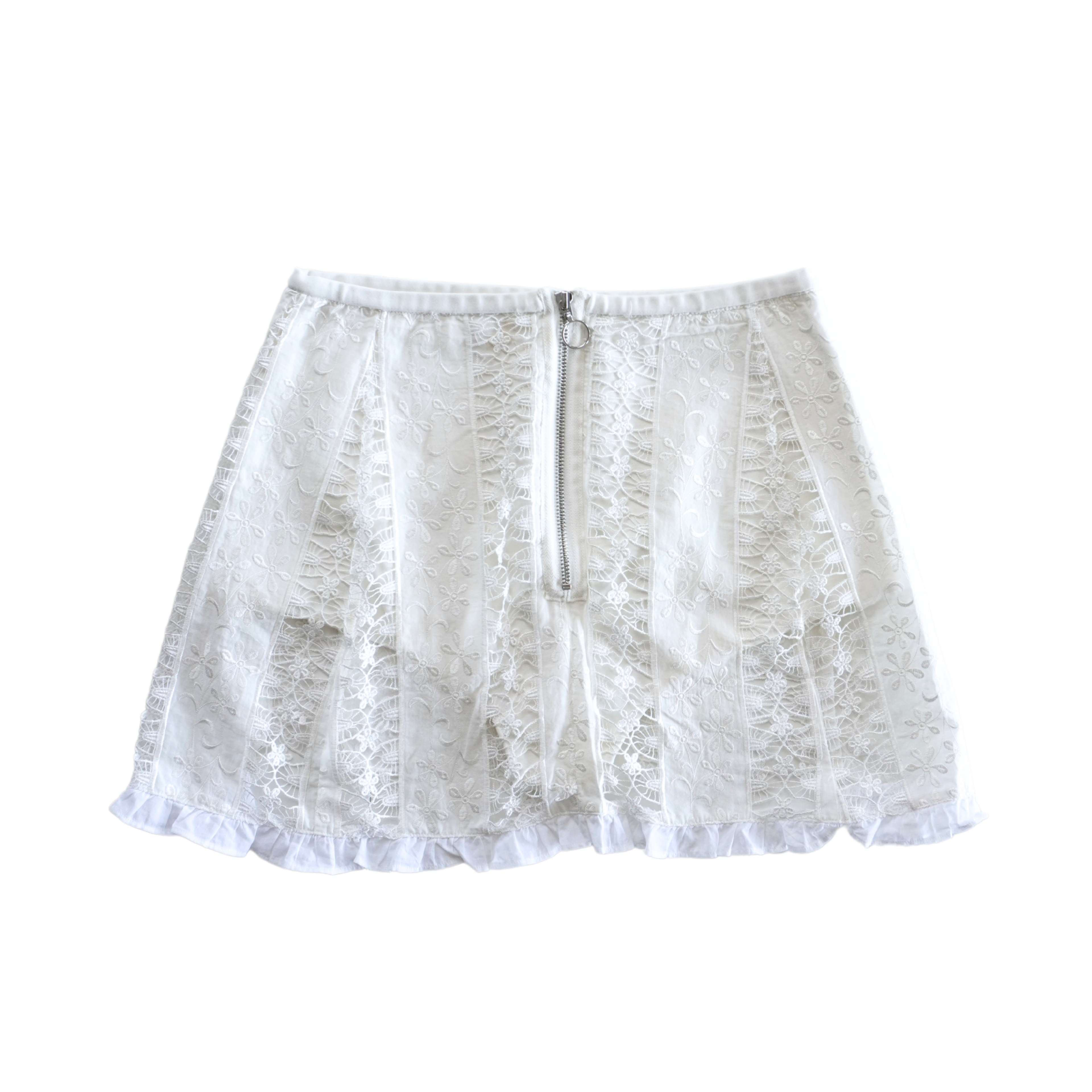 For Love & Lemons Floral Lace Mini Skirt - Women's M
