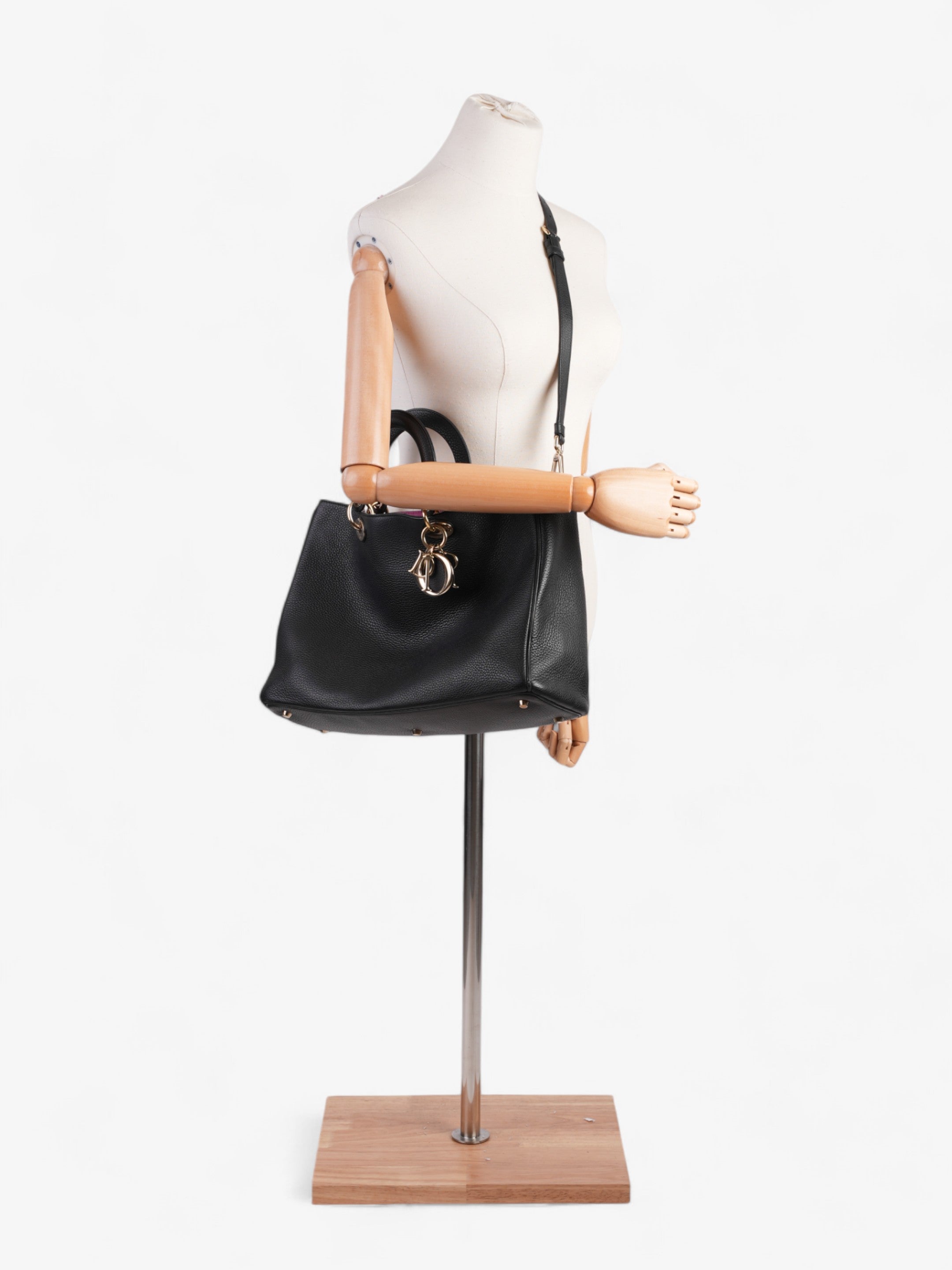 Christian Dior Diorissimo Satchel Black Calfskin Leather Large