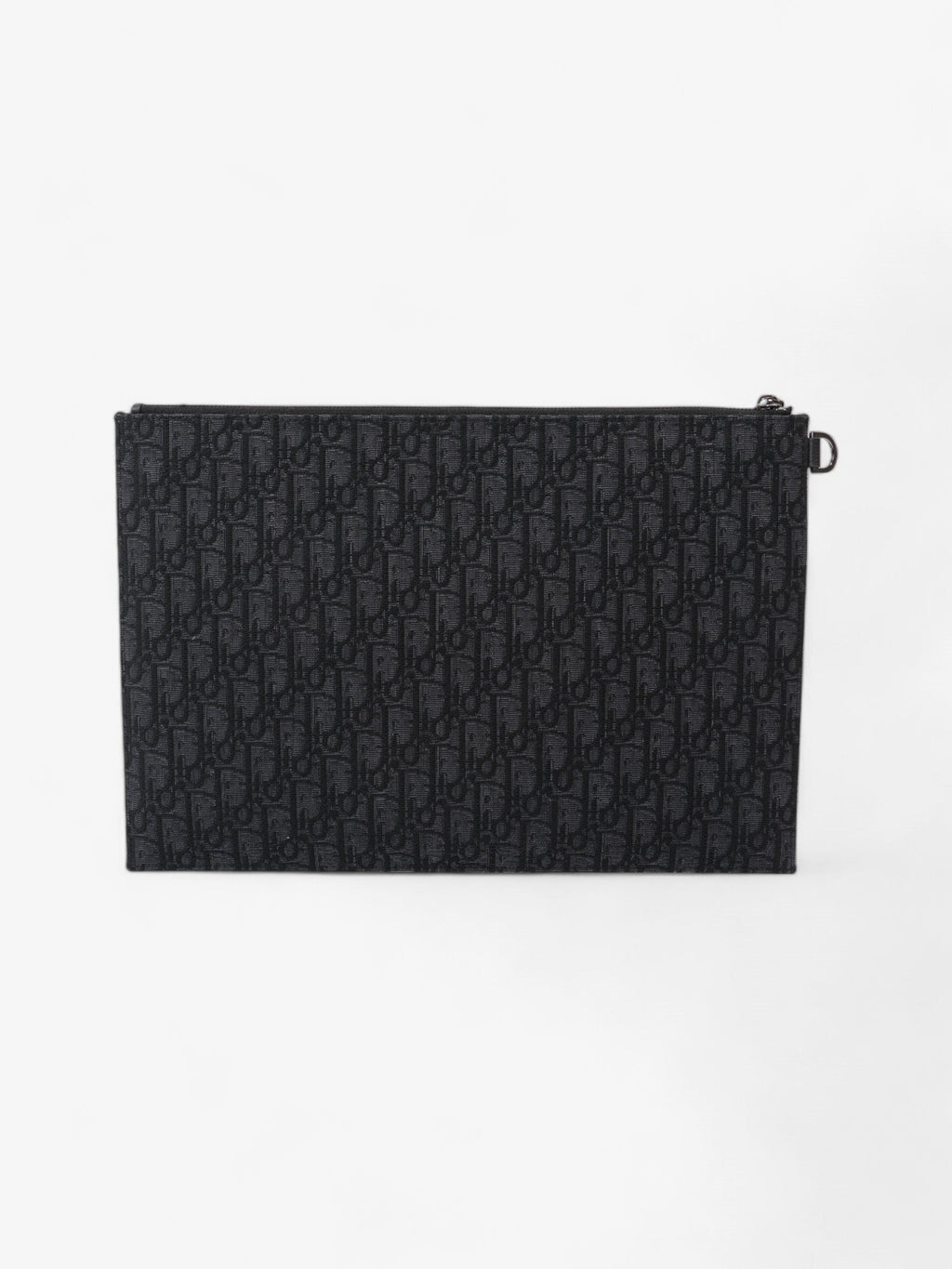 Christian Dior A4 Pouch Black Oblique Cotton