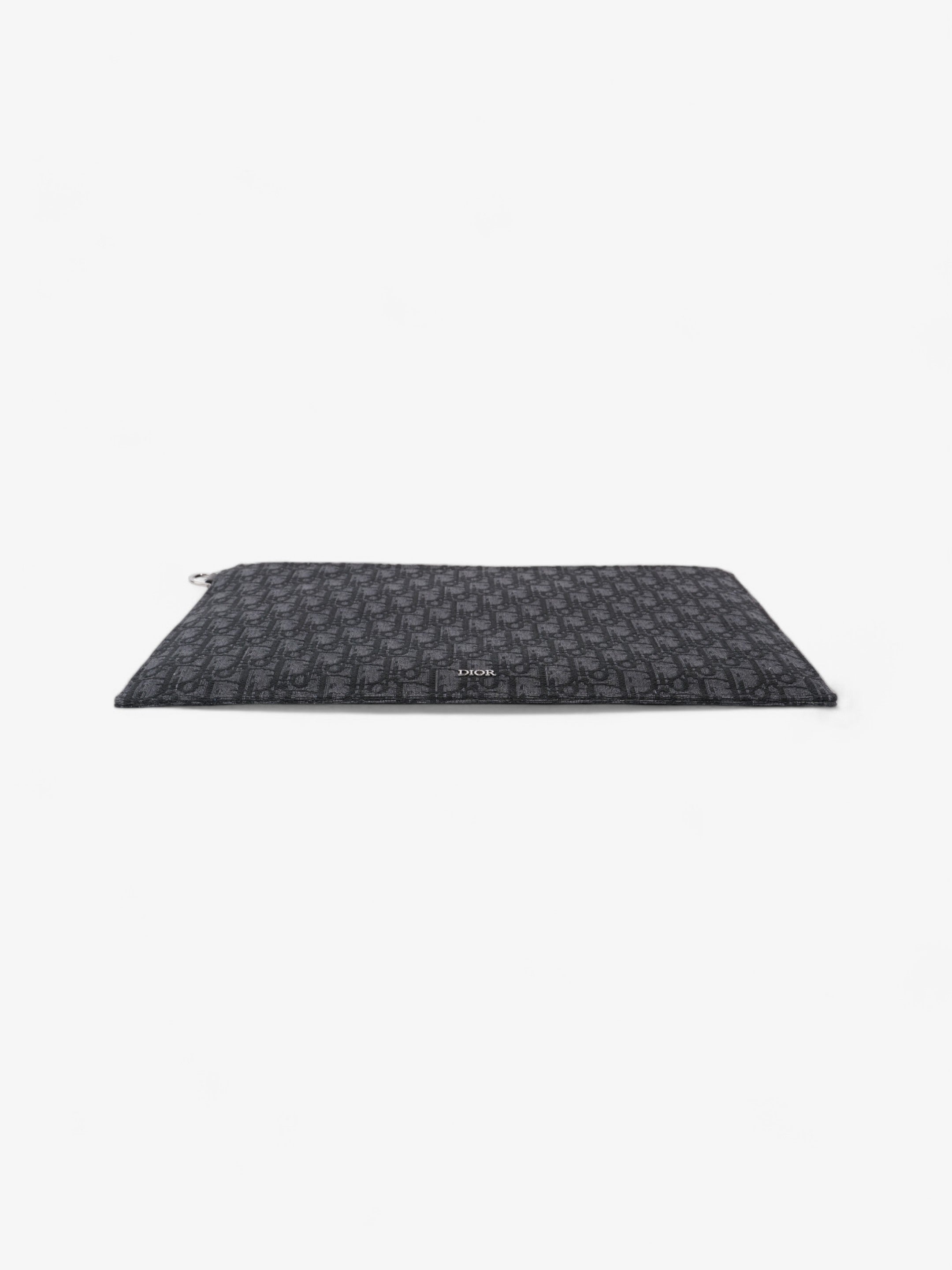 Christian Dior A4 Pouch Black Oblique Cotton