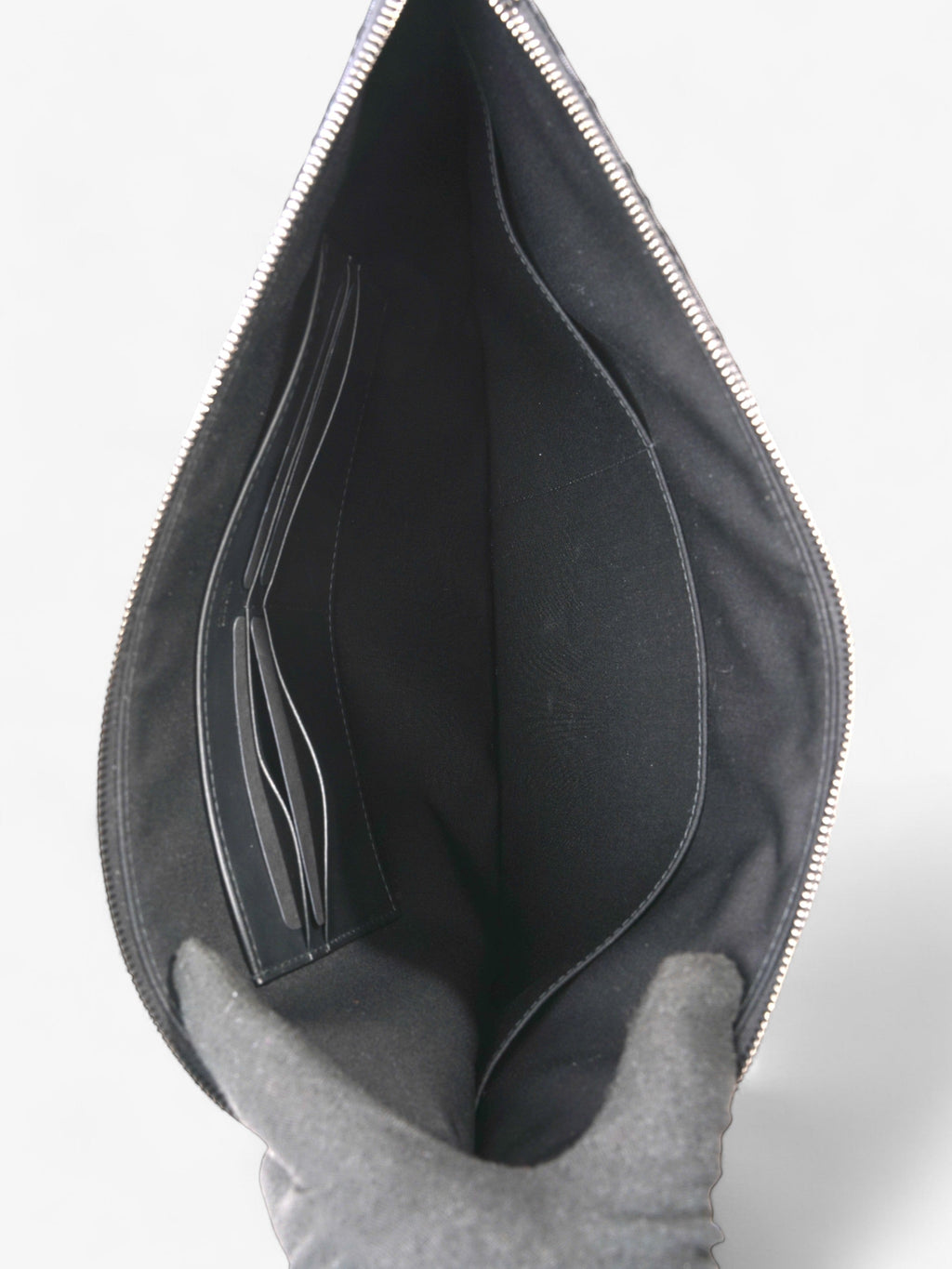Christian Dior A4 Pouch Black Oblique Cotton