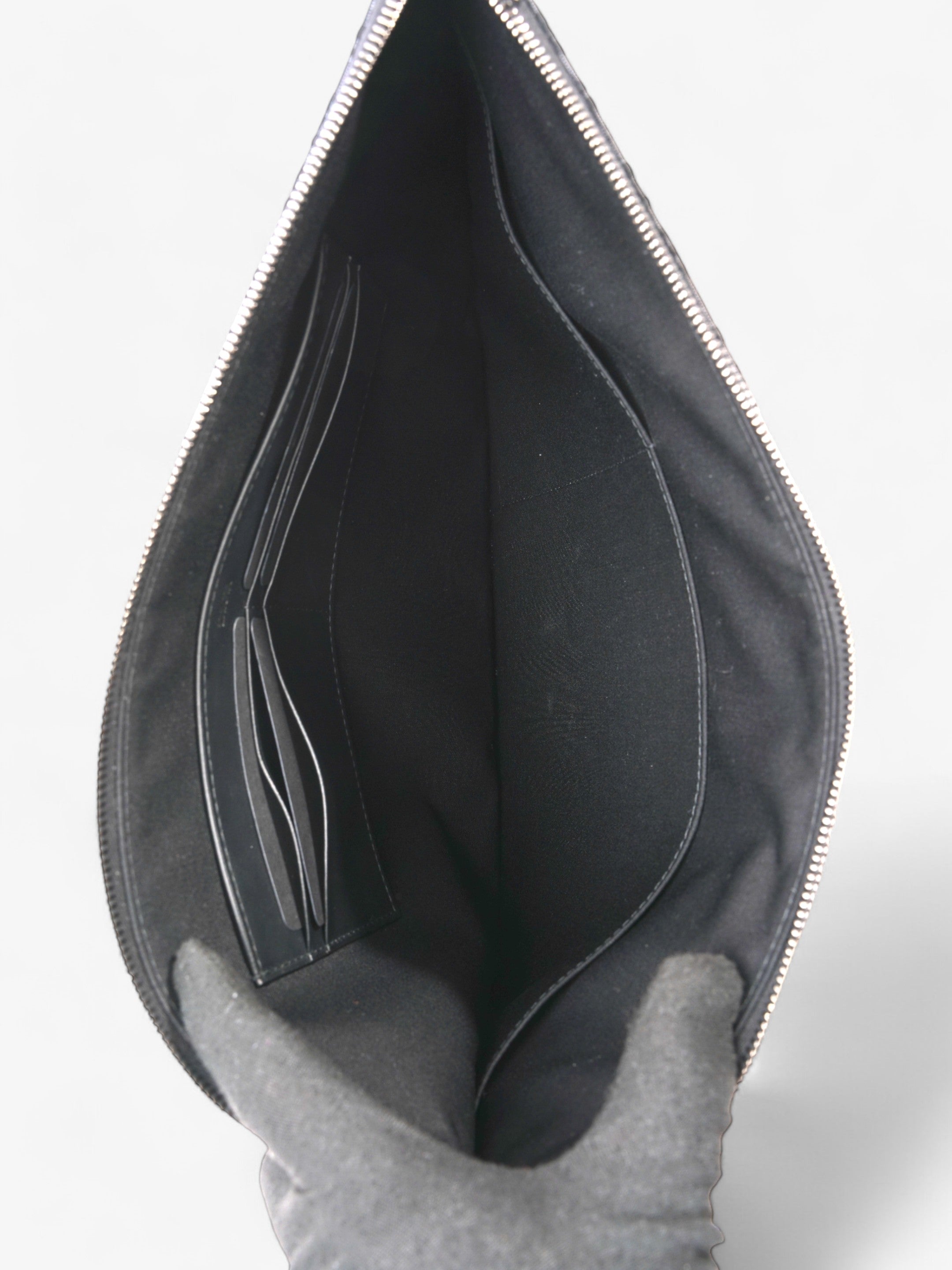Christian Dior A4 Pouch Black Oblique Cotton