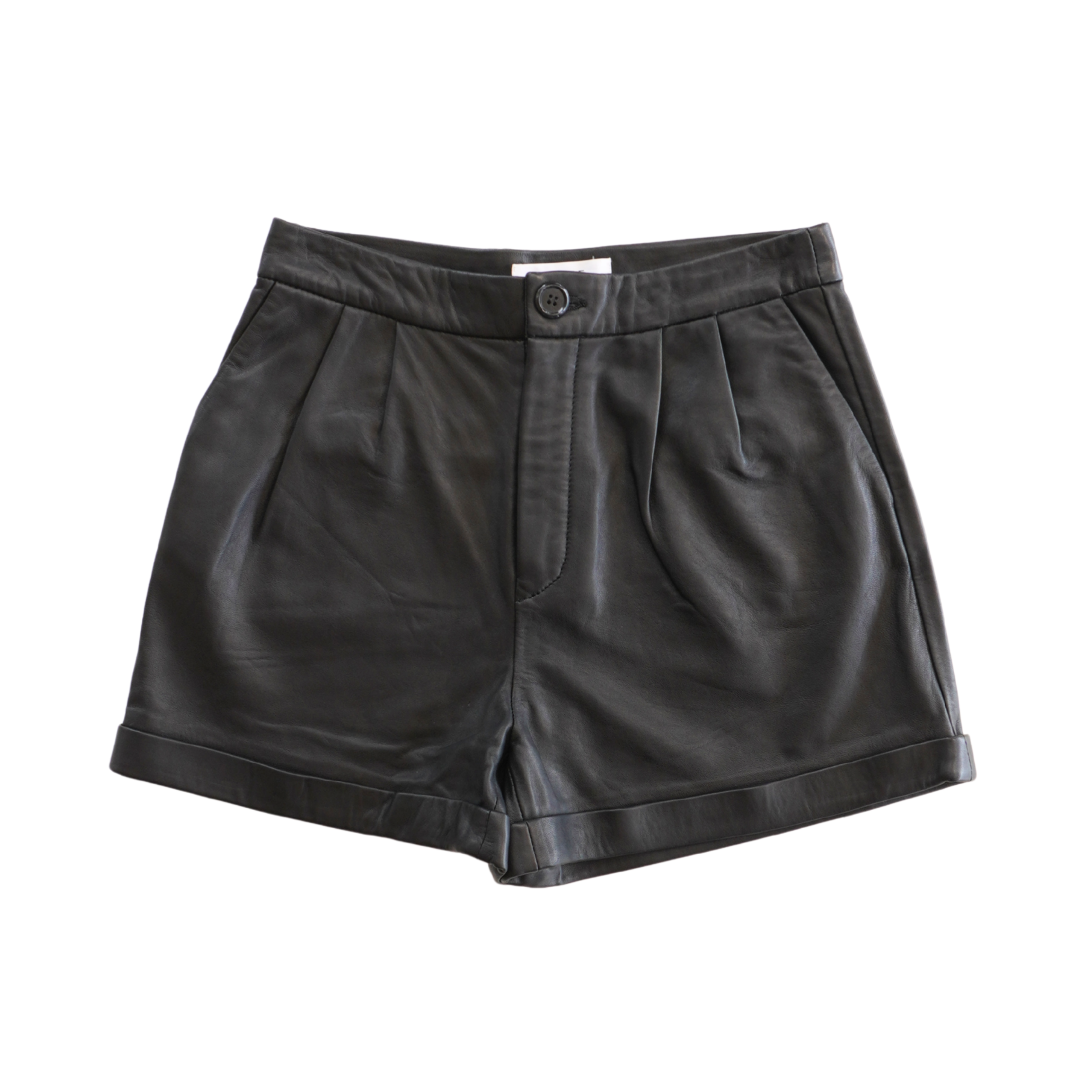 Frame Pleated Leather Shorts - Women's 25