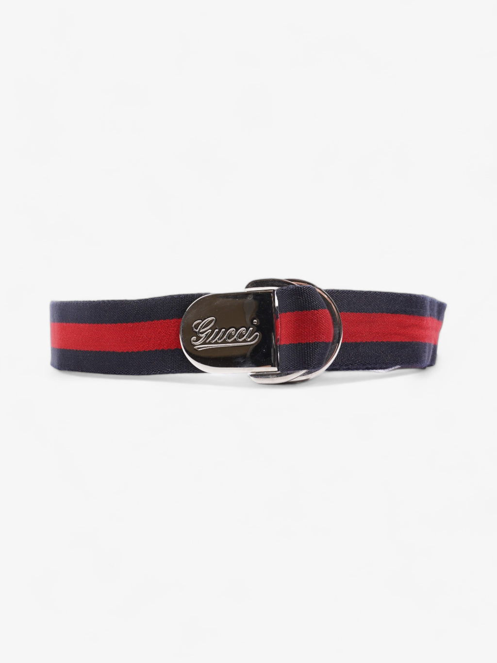 Gucci Stripe Buckle Belt Red / Navy Canvas 100cm 40"